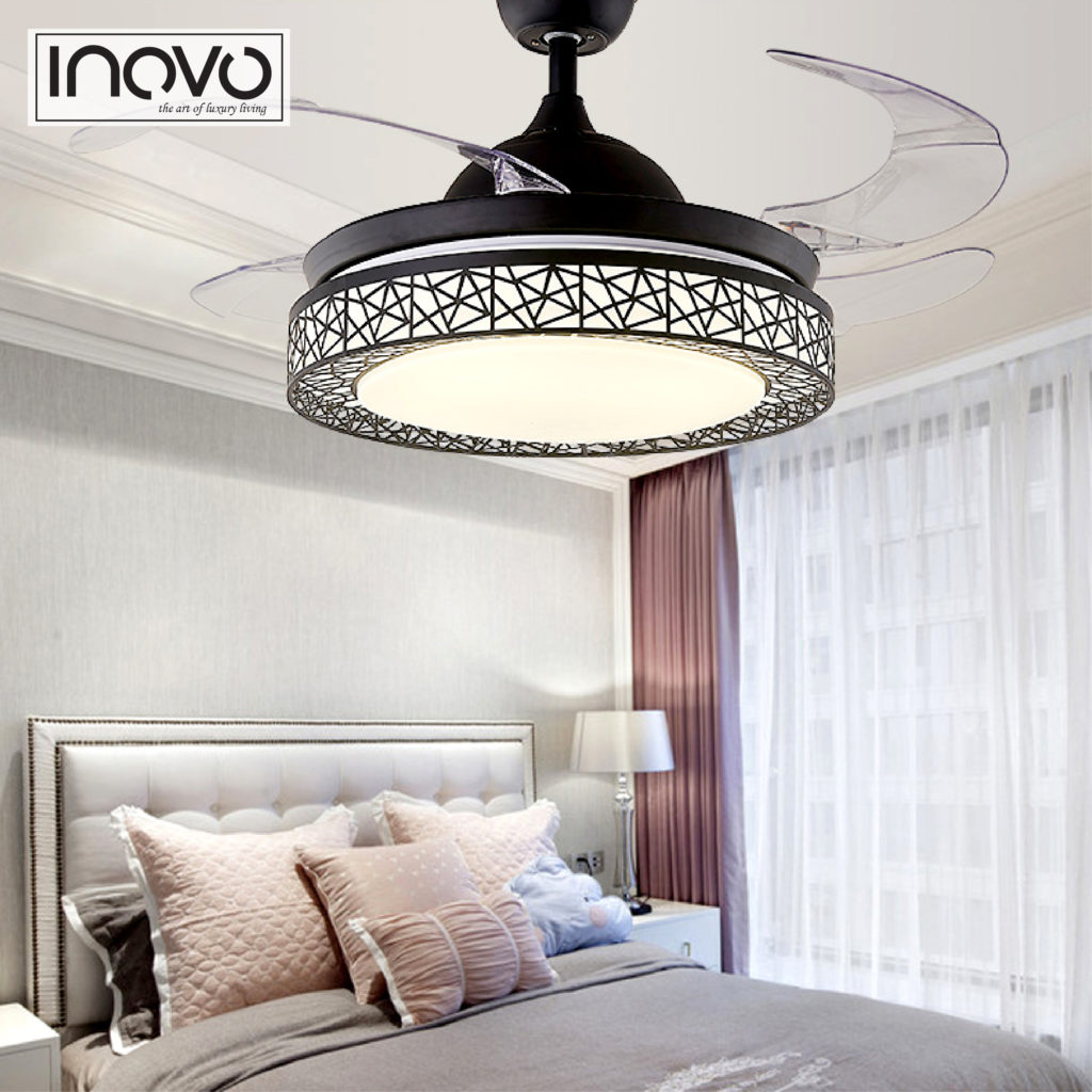 Inovo Lumi Hideaway Dc Ceiling Fan In Black 36 Inovo