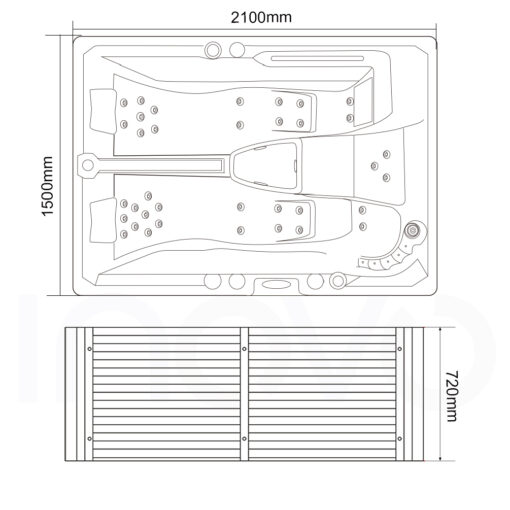 Luxury Eméry Outdoor Jacuzzi Whirlpool Hot Tub / 3 Persons - Image 9